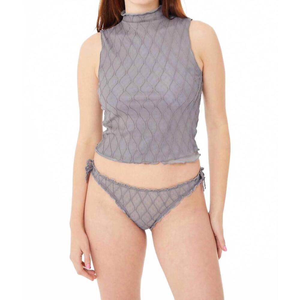 NEW FIND ME NOW wanda mesh tank top in smoke